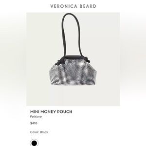 Veronica Beard Folklore Black Mini Money Pouch Bag